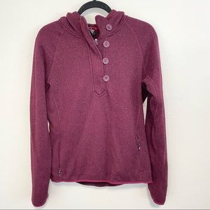 The North Face Fleece Crescent Quarter Zip Pullover Sweatshirt Buttons Size L